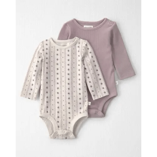 Baby Girl 2-Pack Organic Cotton Waffle Knit Bodysuits - Little Planet | Carter's