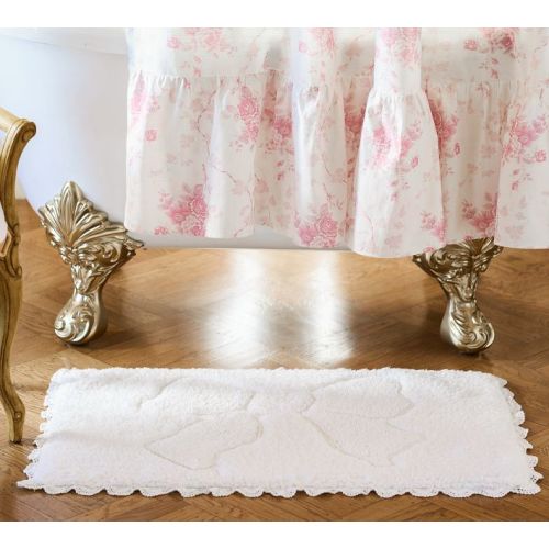 LoveShackFancy Crochet Edge Bow Bath Mat