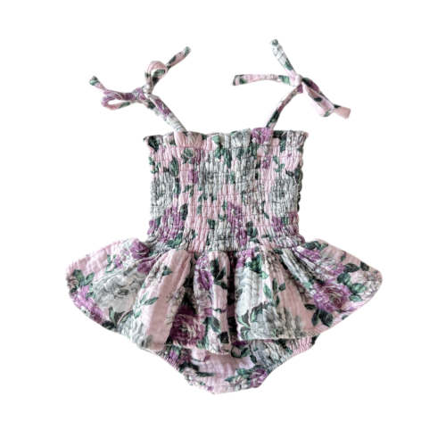 Muslin Smocked Bubble w/ Skirt, Blissful Blossoms