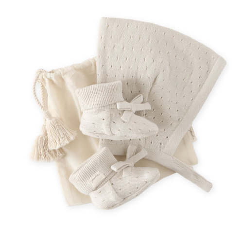 Pointelle Knit Gift Set - Natural