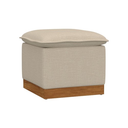 Paxton Ottoman Performance Slub Weave Oatmeal