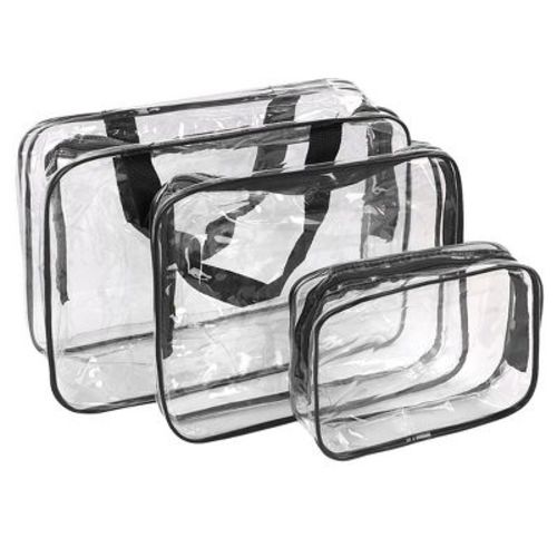 PiccoCasa Travel PVC Cosmetic Bag Makeup Toiletry Wash Bag Holder PVC Decorative Storage Handbag 3 Pcs