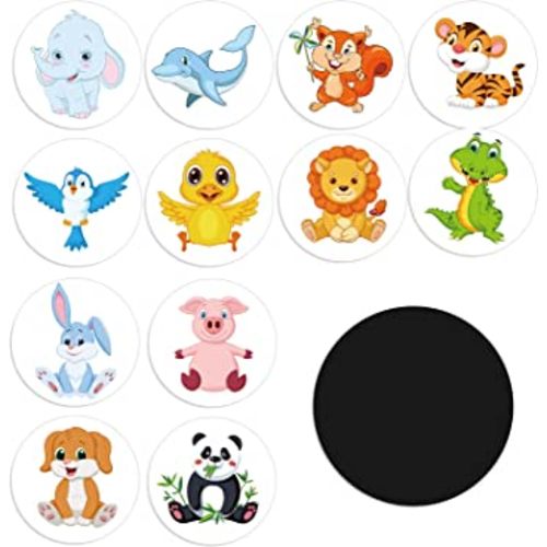 Geyee 24 Pcs Potty Training Stickers Potty You Pee on Toilet Reveal Stickers Chart Reusable Pee Decals Color Changing Seat Toilet Targets for Boys Girls Kids Training Use(Animal)