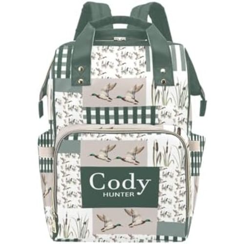 Personalized Wild Duck Diaper Bag Backpack with Name – Custom Baby Travel Tote for Mom or Dad, Nursing Bag for Girls, Shower Gift for Baby, Daycare Essentials Organizer