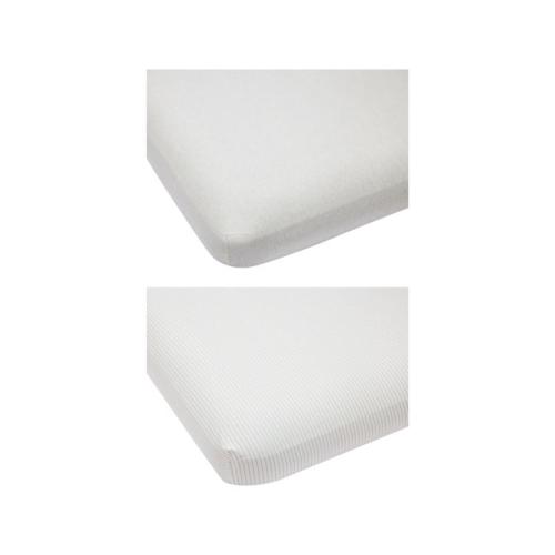 2 Pack Jersey Cotton Fitted Cot Sheets - Sand