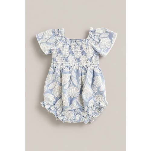Baby Ophelia Romper in Mosaic Embroidery