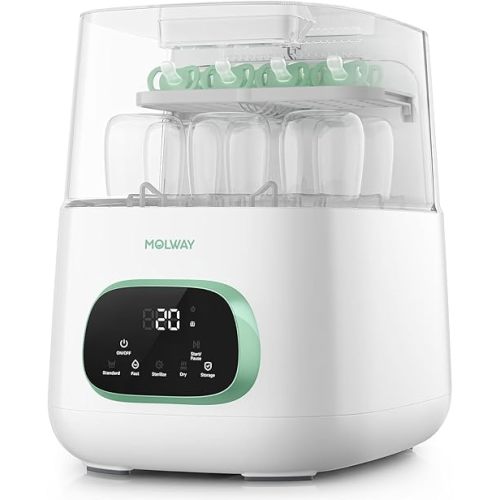MOLWAY【Upgraded】Bottle Washer Pro, All-in-One Baby Bottle Washer and Sterilizer & Dryer, Cleaning Machine for Bottles, Pump Parts & Baby Essentials, Effortless Care, Replaces Hand Washing