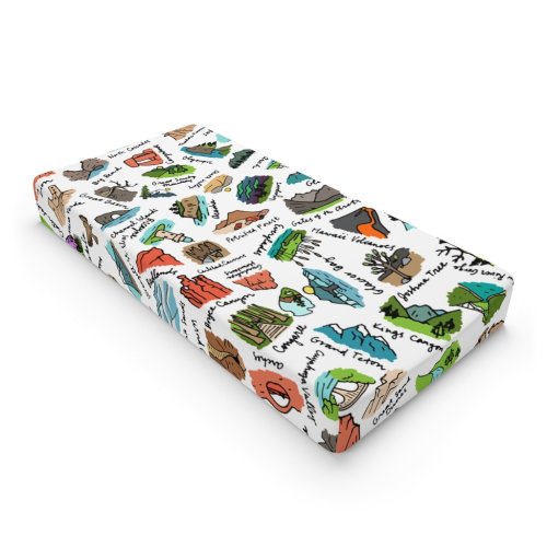 National Parks Changing Pad Cover | Baby Changing Table NP Park Nursery Shower Gift | US Outdoor Wildlife Woodland Baby Shower Gifts