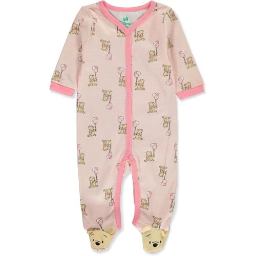 Disney Winnie The Pooh Baby Girls' Footed Coveralls - Pink, 0-3 Months