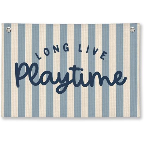 Playroom Wall Decor, Kids Toddler Boy Playroom Decor Hanging Linen Banner,Play Room Wall Decor for Kids Boys Nursery, 20x30 Inch
