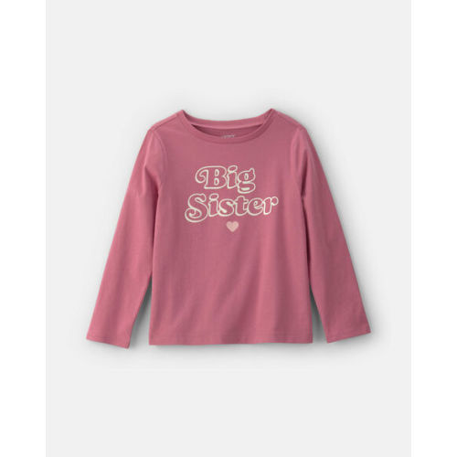 Girls 'Big Sister' Long-Sleeve Graphic Tee - Pink | Carter's (Small)