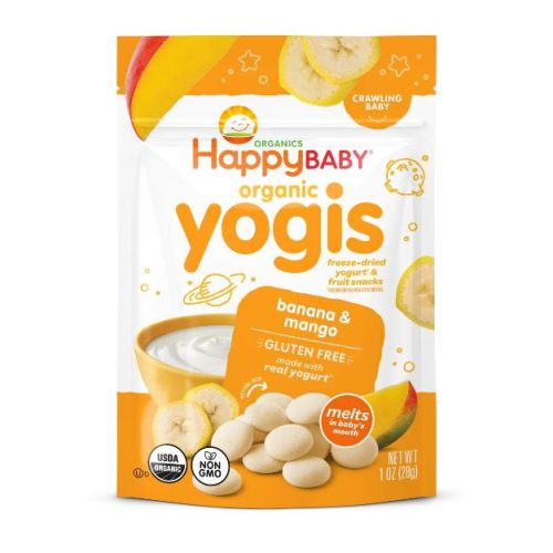 HappyBaby Organic Yogis Banana & Mango Freeze-Dried Yogurt & Fruit Baby Snacks - 1oz