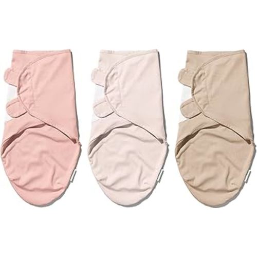 Ouch Baby Organic Cotton Swaddle Wrap, Improves Sleep & Calms Startle Response, Easy Adjustable Velcro Swaddle For Newborn Boys & Girls, 100% Knitted Cotton, 0-3 Months, Pack Of 3 (Nordic Edition 2)