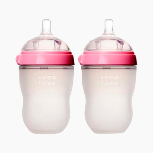 Comotomo Baby Bottle (2 Pack) - Pink, 8 oz
