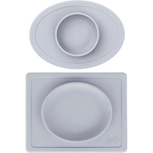 ezpz Tiny Plate + Tiny Bowl - baby essentials plate and bowl set