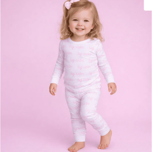 Magnolia Baby Girl Big Sister Print Long Pajamas