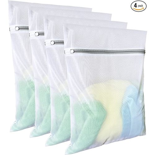 Laundry Bags Mesh Wash Bags(4Pcs,16 x 20 Inches),delicate laundry bag for College,Dorm,Storage