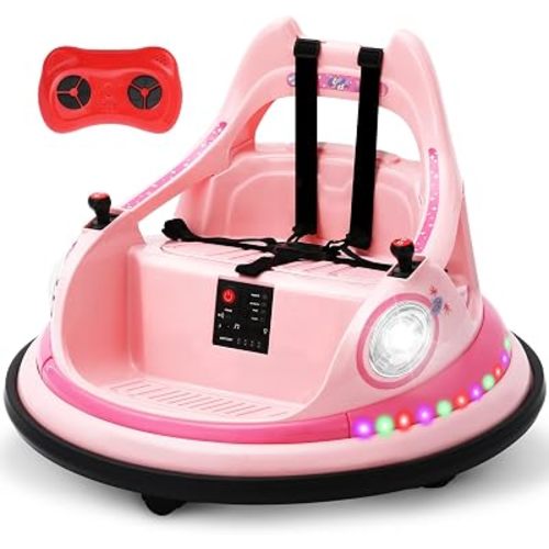 Bumper Car for Toddlers, 12V Ride On Toy with Parent Remote
