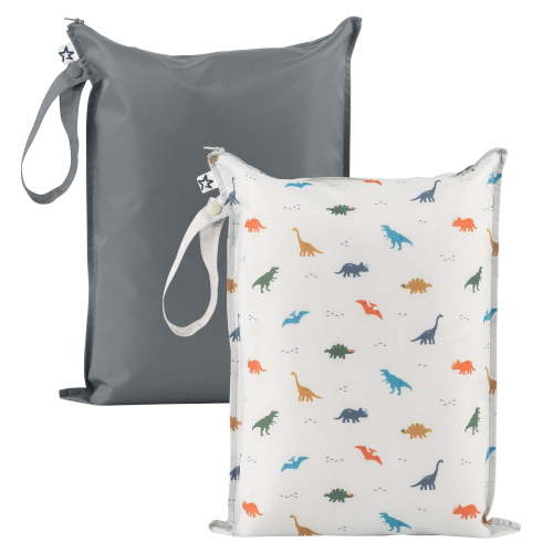 Tiny Twinkle Waterproof Wet Dry Bags | 2-Pack Set | Baby & Toddler Bags for Swim, Diapers and Travel