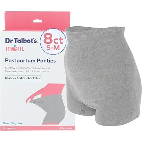 Dr. Talbot's Mom Postpartum Underwear, Disposable Boyshorts - Stretchy Breathable Support