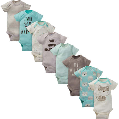 8-Pack Baby Boys Short-Sleeve Fox Onesies® Bodysuits – Gerber Childrenswear