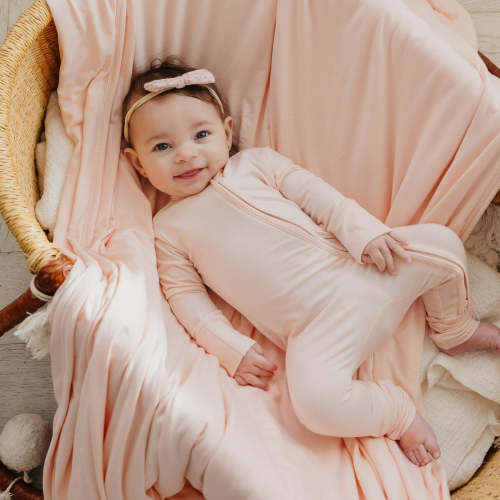 Convertible Zip-Up Footie - Blush