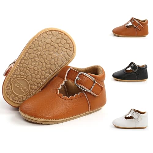 Meckior Infant Baby Girls Soft Sole Bowknot Princess Wedding Dress Mary Jane Flats Shoes Easter Light Baby Sneaker Shoes