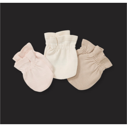 Burt's Bees Baby Baby Girls' Mittens, No-Scratch Mitts, 100% Organic Cotton, Set of 3