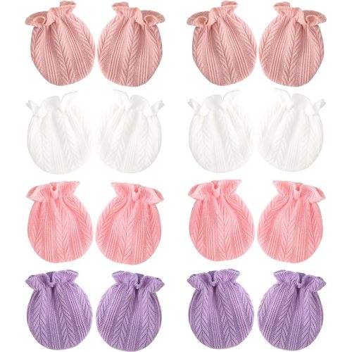 BQUBO Newborn Infant Toddler Mittens No Scratch Cotton Elastic Wrist Gloves Hypoallergenic for 0-6 Months Baby Boys Girls