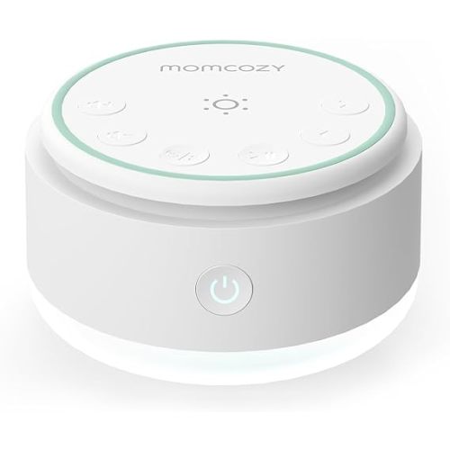Momcozy Sound Machine for Baby | Portable White Noise Sound Machine for Sleep Rechargeable | 20 Sleep Sounds White Noise Machine with Nursery Night Light | Travel Sleep Sound Machine Battery Based