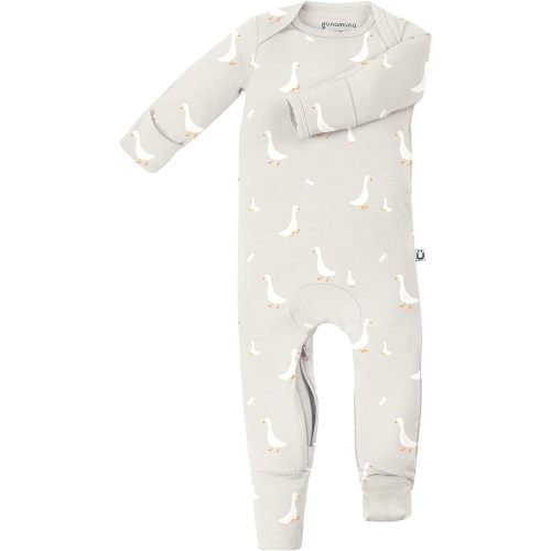 GUNAMUNA Unisex Baby Toddler Ultra-Soft Convertible Pajama, Footie or Romper Sleeper with Diaper Zipper, Newborn to 24 Months