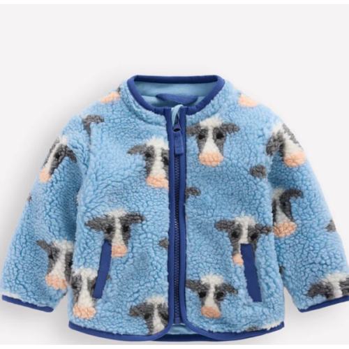 Cosy Borg Jacket-Glacier Blue Cows | Boden USA