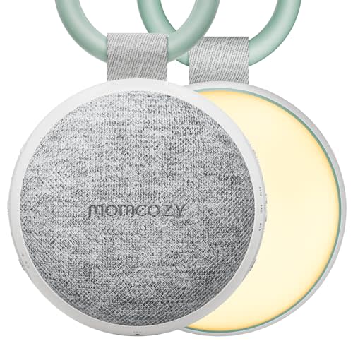 Momcozy Portable Sound Machine with Night Light, White Noise Sound Machine for Baby, 20 Soothing Sounds, Sound Therapy, Long-Lasting Power, Timer, Clips on Stroller, Baby Shower Gifts | 20 Soothing Sounds, Long-lasting Power, Timer, Clips on Stroller/B...