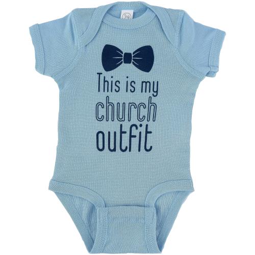 New Ewe, Bow Tie Church Onesie, NB-12M