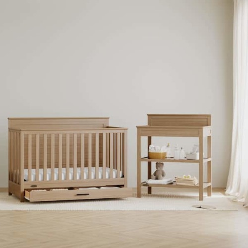 Tristan Driftwood 5-in-1 Convertible Crib with Drawer