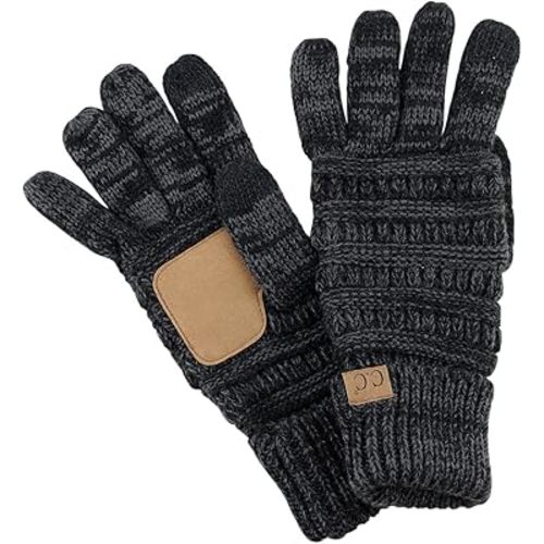 C.C Unisex Cable Knit Winter Warm Anti-Slip Touchscreen Texting Gloves