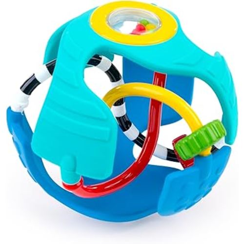 Baby Einstein Rattle & Sense Sensory Ball, Multisensory Baby Toy with Bead Chasers, Rattle Sounds & Textures, Easy to Grasp, Ages 3 Months+