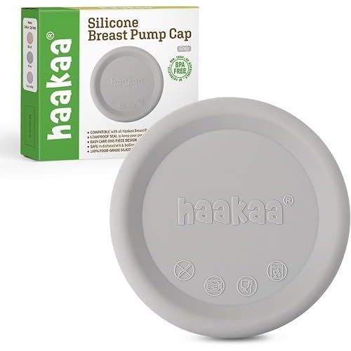 haakaa Silicone Breast Pump Cap (Gray), Fits All haakaa Breast Pumps, 1pc