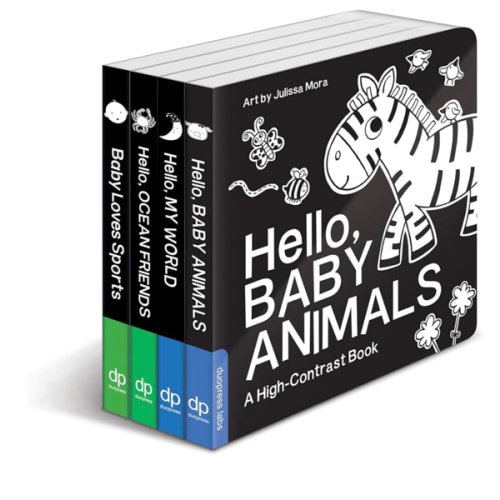 High Contrast Baby Book Set: 4 Board Books for Newborns