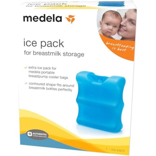 Medela Ice Pack for Breast Milk Storage, Contoured Shape Designed to Fit Breastmilk Bottles, for On The Go or Traveling Moms