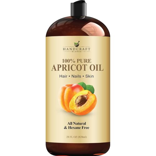 Handcraft Blends Apricot Kernel Oil - Cold-Pressed 28 Fl Oz - 100% Pure and Natural - Premium Grade Carrier Oil for Skin and Hair - Hair and Body - Massage - Hexane-Free