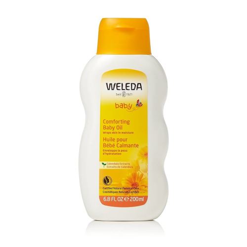 Weleda Baby Calendula Comforting Baby Oil, 6.8 Fluid Ounce, Plant Rich Baby Care with Calendula, Sweet Almond and Sesame Oils