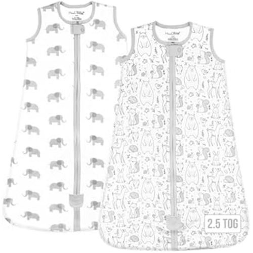 Mama Cheetah Baby Sleep Sack 1.0 TOG, Organic Cotton Baby Wearable Blanket with Two-Way Zipper, Swaddle Transition Sleeping Bag for Newborn Infant Toddler Boy Girl, 0-3 Months,2-Pack