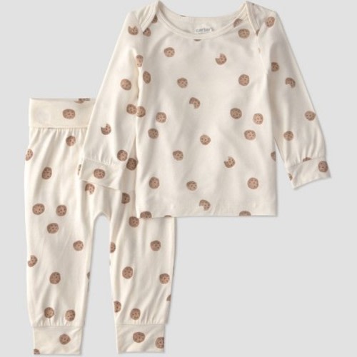 Carter's Just One You® Baby 2pc Cookie Comfy Soft Top & Bottom Set - Ivory 3M