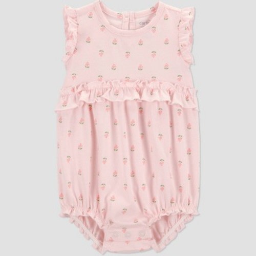 Carter's Just One You® Baby Girls' Geo Ruffle Bubble Romper - Pink Newborn