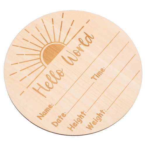 Baby Birth Announcement Wooden Milestone Cards Newborn Sign for Hospital Boy Name Gift Tag Billboard