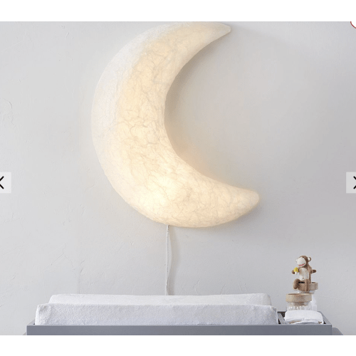 Pottery Barn Paper Mache Lightup Moon for Nursery