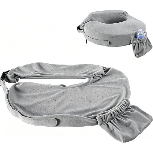 Nursing Pillow Cover Compatible with My Breast Friend, Replacement Cover Fit for My Breast Friend, Stretchy and Soft Slip Nursing Pillow Cover Sleeve with Handy Side Pocket, Gray,1 Pack(No Pillow)