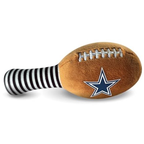 Dallas Cowboys Plush Football Rattle by Smilo - Officially Licensed NFL Baby Rattle Toy - Soft Baby Rattle with Bell - for Babies and Toddlers from 3 Months