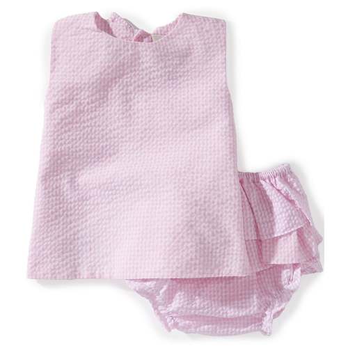 Petit Ami Baby Girls Sleeveless Popover Seersucker Tunic Top & Bloomers Set